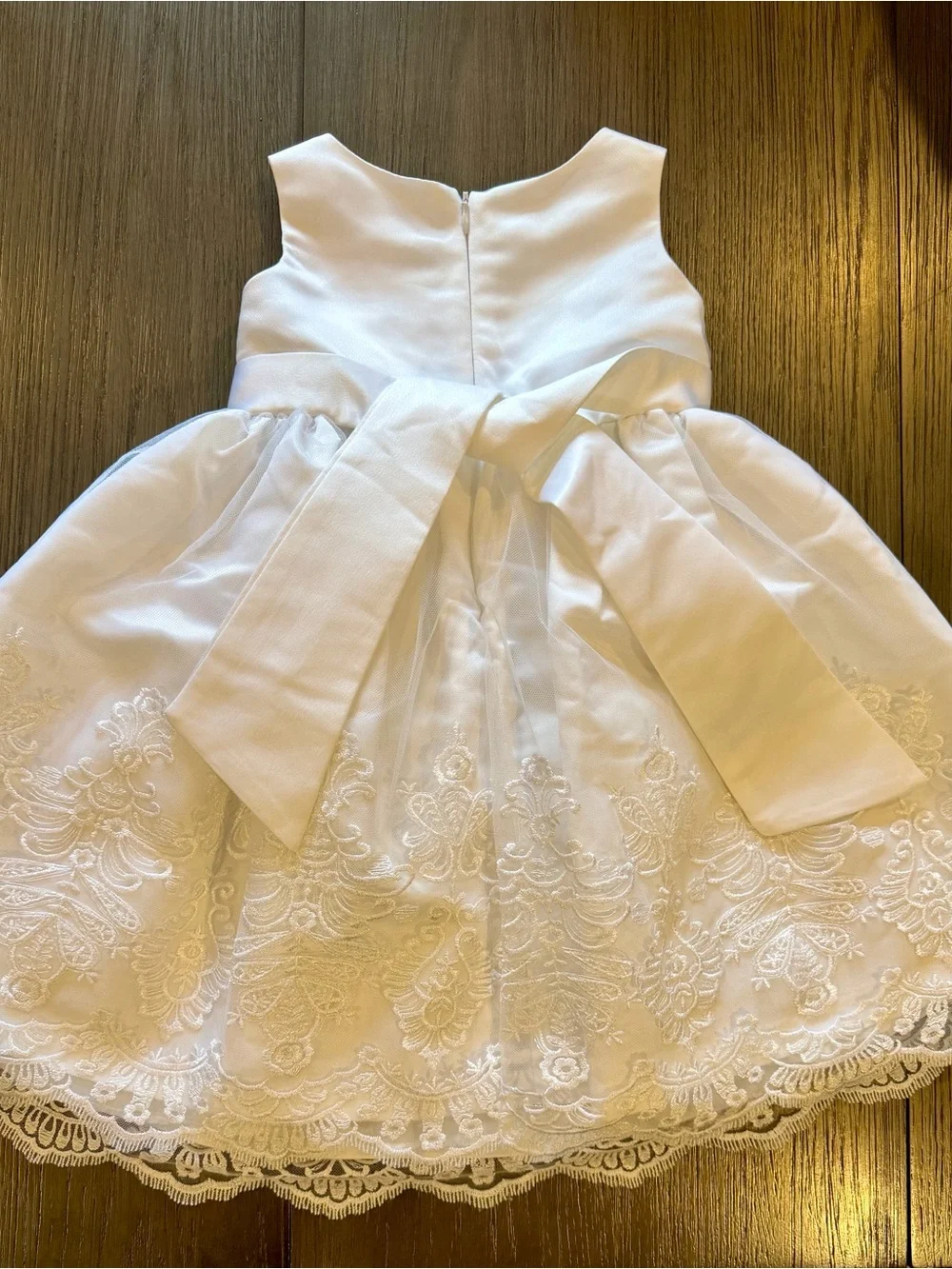 Jayne Copeland Ivory Lace Flower Sash Formal Dress for Girls